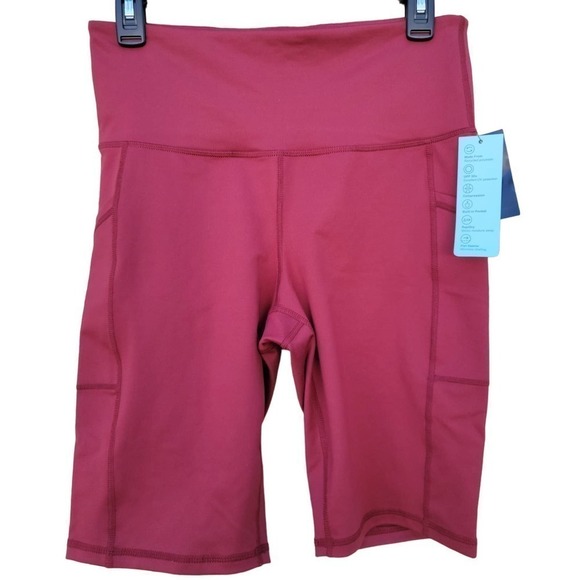 Ideology High Rise Biker Shorts Red Pear Medium - Picture 2 of 9